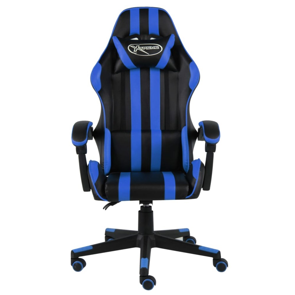 vidaXL Scaun de racing, negru și albastru, piele ecologică