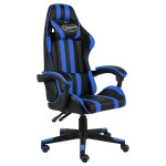 vidaXL Scaun de racing, negru și albastru, piele ecologică vidaXL Scaun de racing, negru și albastru, piele ecologică