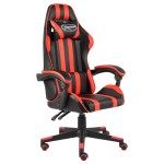 vidaXL Scaun de racing, negru și roșu, piele ecologică vidaXL Scaun de racing, negru și roșu, piele ecologică