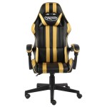 vidaXL Scaun de racing, negru și auriu, piele ecologică vidaXL Scaun de racing, negru și auriu, piele ecologică