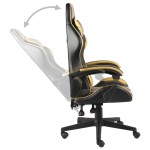 vidaXL Scaun de racing, negru și auriu, piele ecologică vidaXL Scaun de racing, negru și auriu, piele ecologică
