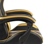 vidaXL Scaun de racing, negru și auriu, piele ecologică vidaXL Scaun de racing, negru și auriu, piele ecologică
