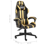 vidaXL Scaun de racing, negru și auriu, piele ecologică vidaXL Scaun de racing, negru și auriu, piele ecologică