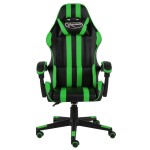 vidaXL Scaun de racing, negru și verde, piele ecologică vidaXL Scaun de racing, negru și verde, piele ecologică
