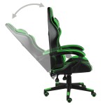 vidaXL Scaun de racing, negru și verde, piele ecologică vidaXL Scaun de racing, negru și verde, piele ecologică