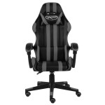 vidaXL Scaun de racing, negru și gri, piele ecologică vidaXL Scaun de racing, negru și gri, piele ecologică