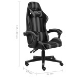 vidaXL Scaun de racing, negru și gri, piele ecologică vidaXL Scaun de racing, negru și gri, piele ecologică