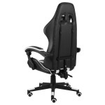 vidaXL Scaun de racing, negru și alb, piele ecologică vidaXL Scaun de racing, negru și alb, piele ecologică