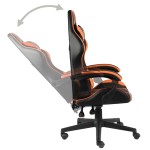 vidaXL Scaun de racing, negru și portocaliu, piele ecologică vidaXL Scaun de racing, negru și portocaliu, piele ecologică