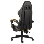 vidaXL Scaun de racing suport picioare auriu/negru piele ecologică vidaXL Scaun de racing suport picioare auriu/negru piele ecologică