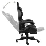 vidaXL Scaun de racing suport picioare, negru/gri, piele ecologică vidaXL Scaun de racing suport picioare, negru/gri, piele ecologică