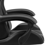 vidaXL Scaun de racing suport picioare, negru/gri, piele ecologică vidaXL Scaun de racing suport picioare, negru/gri, piele ecologică