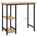 vidaXL Birou de calculator negru/stejar deschis 80x40x72 cm MDF/metal