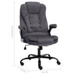 vidaXL Scaun de birou, gri închis, catifea