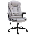 vidaXL Scaun de birou, gri deschis, catifea