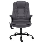 vidaXL Scaun de masaj pentru birou, gri închis, catifea