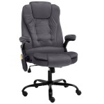 vidaXL Scaun de masaj pentru birou, gri închis, catifea