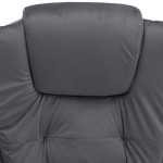 vidaXL Scaun de masaj pentru birou, gri închis, catifea