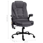 vidaXL Scaun de masaj pentru birou, gri închis, catifea