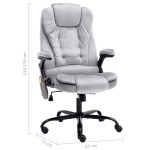 vidaXL Scaun de masaj pentru birou, gri deschis, catifea