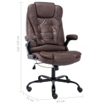 vidaXL Scaun de birou, maro închis, piele întoarsă ecologică vidaXL Scaun de birou, maro închis, piele întoarsă ecologică