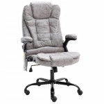 vidaXL Scaun de masaj pentru birou, gri deschis, velur ecologic vidaXL Scaun de masaj pentru birou, gri deschis, velur ecologic