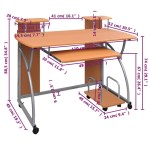 vidaXL Birou de computer, maro, 110x52x88,5 cm, lemn prelucrat