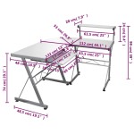 vidaXL Birou de computer colțar, alb, 132x112x99 cm, lemn prelucrat