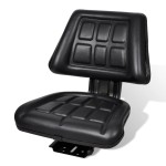 vidaXL Scaun de tractor cu spătar, negru vidaXL Scaun de tractor cu spătar, negru