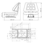 vidaXL Scaun de tractor cu spătar, negru vidaXL Scaun de tractor cu spătar, negru