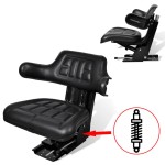 vidaXL Scaun de tractor cu suspensie, negru vidaXL Scaun de tractor cu suspensie, negru