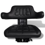 vidaXL Scaun de tractor cu spătar, negru vidaXL Scaun de tractor cu spătar, negru