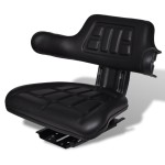 vidaXL Scaun de tractor cu spătar, negru vidaXL Scaun de tractor cu spătar, negru