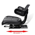 vidaXL Scaun de tractor cu spătar, negru vidaXL Scaun de tractor cu spătar, negru