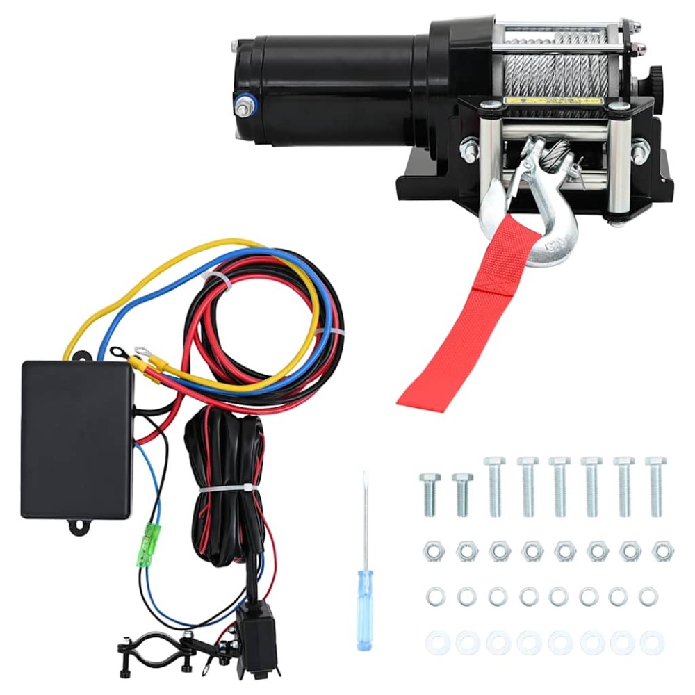 Vinci electric 12 V/1360 kg cu placă de montaj a scripetelui