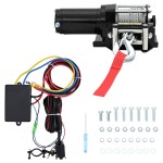 Vinci electric 12 V/1360 kg cu placă de montaj a scripetelui