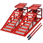 vidaXL Rampe de reparație auto, 2 buc, roșu, oțel vidaXL Rampe de reparație auto, 2 buc, roșu, oțel