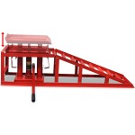 vidaXL Rampe de reparație auto, 2 buc, roșu, oțel vidaXL Rampe de reparație auto, 2 buc, roșu, oțel