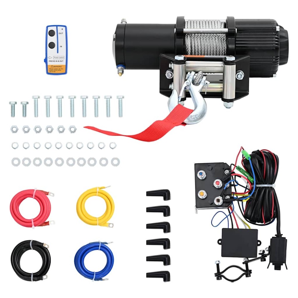 vidaXL Troliu electric cu telecomandă, 12 V, 2040 kg