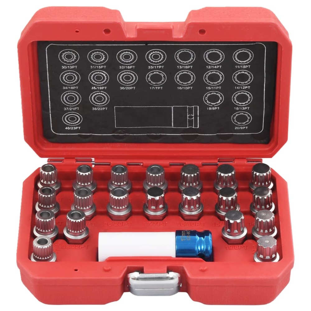 vidaXL Set de chei blocare jante, 21 piese, pentru BMW