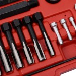 vidaXL Set de scule reparare filete de bujii, 33 piese, M8 M10 M12