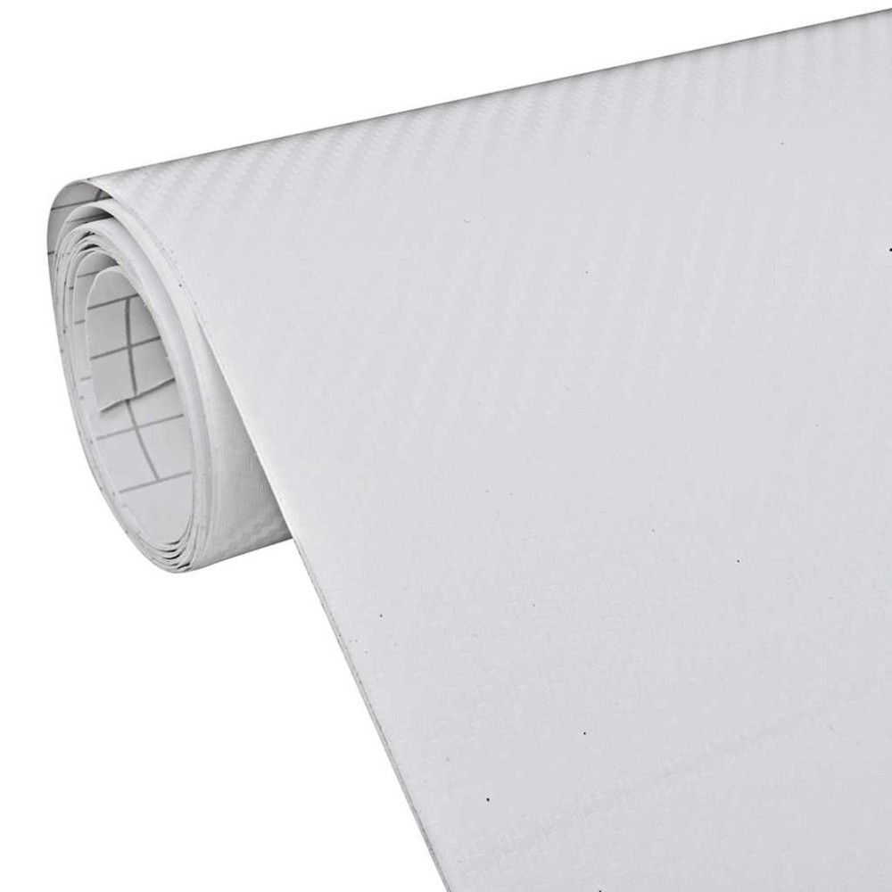 vidaXL Folii auto 3D, 2 buc., alb, 100x150 cm + 50x150 cm