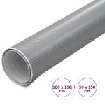 vidaXL Folii auto 4D, 2 buc., argintiu, 100x150 cm + 50x150 cm vidaXL Folii auto 4D, 2 buc., argintiu, 100x150 cm + 50x150 cm