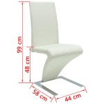 vidaXL Scaune de bucătărie, 2 buc., alb, piele ecologică vidaXL Scaune de bucătărie, 2 buc., alb, piele ecologică