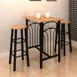vidaXL Set masă bucătărie mic dejun/cină, lemn arămiu cu oțel negru vidaXL Set masă bucătărie mic dejun/cină, lemn arămiu cu oțel negru