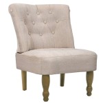 vidaXL Scaun în stil franțuzesc, crem, material textil