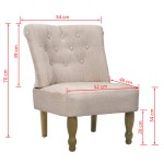 vidaXL Scaun în stil franțuzesc, crem, material textil