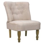 vidaXL Scaune în stil franțuzesc, 2 buc., crem, material textil vidaXL Scaune în stil franțuzesc, 2 buc., crem, material textil