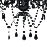 Lustră de cristal, 5 becuri, negru Lustră de cristal, 5 becuri, negru