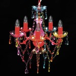 Lustră Cristal Artificial pentru 5 becuri Multicoloră Lustră Cristal Artificial pentru 5 becuri Multicoloră